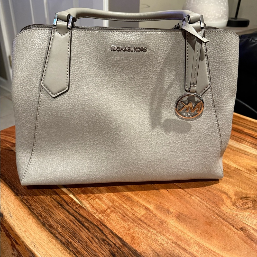 Michael Kors Gray Leather Tote Bag